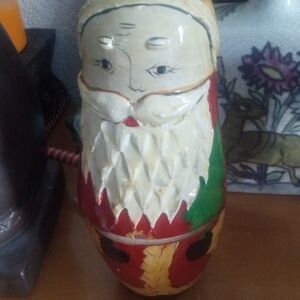 Stackable Wooden Santa set Of 3